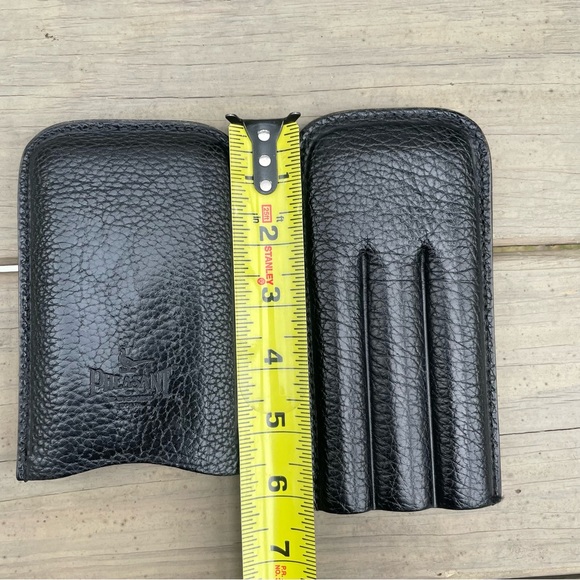 Pheasant Black Leather 3 Cigar Pocket Case R D Gomez Spain - Picture 8 of 9